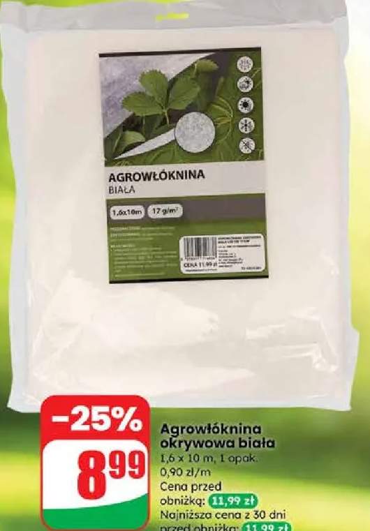Agrowłóknina okrywowa biała 1.6 x 10m