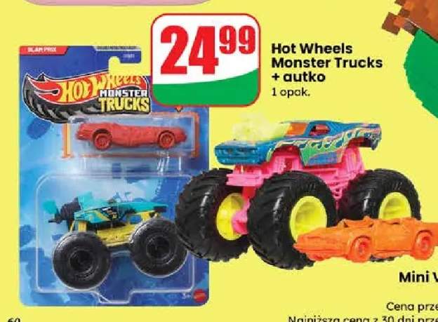 Hot Wheels Monster Trucks + autko 1 opak.