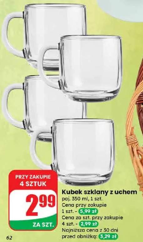 Kubek szklany z uchem