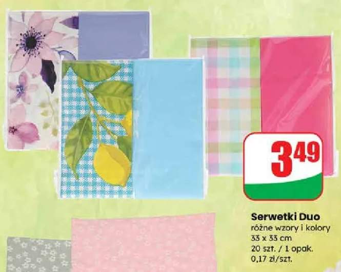Serwetki Duo różne wzory i kolory