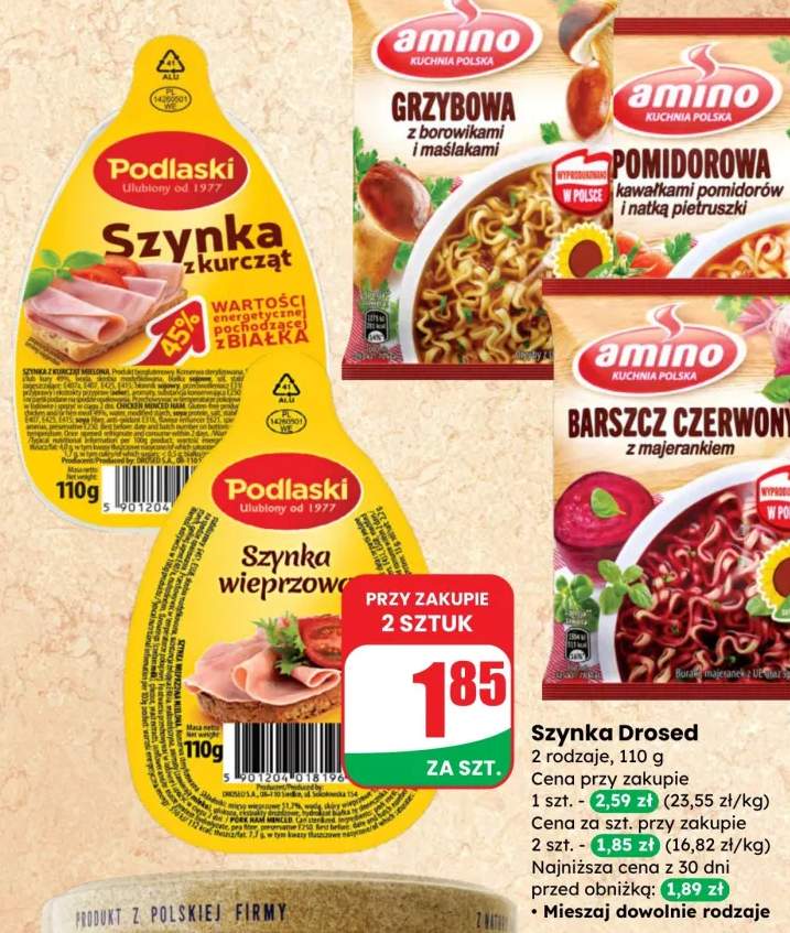 Szynka Drosed 2 rodzaje