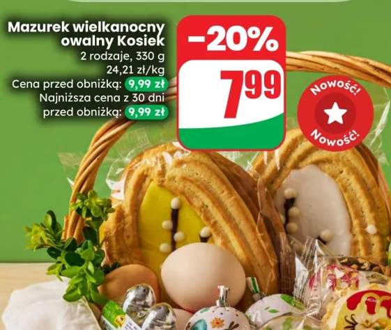 Mazurek wielkanocny owalny Kosiek 2 rodzaje