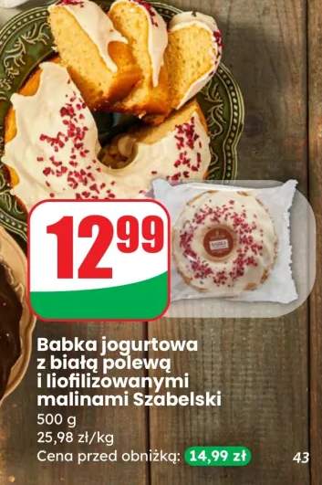 Babka jogurtowa z białą polewą i liofilizowanymi malinami Szabelski