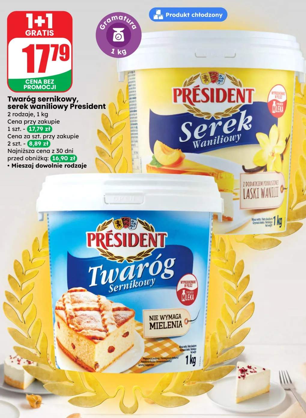 Twaróg sernikowy, serek waniliowy 2 rodzaje