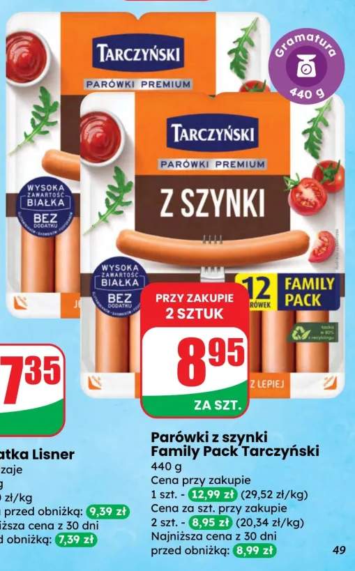 Parówki z szynki Family Pack