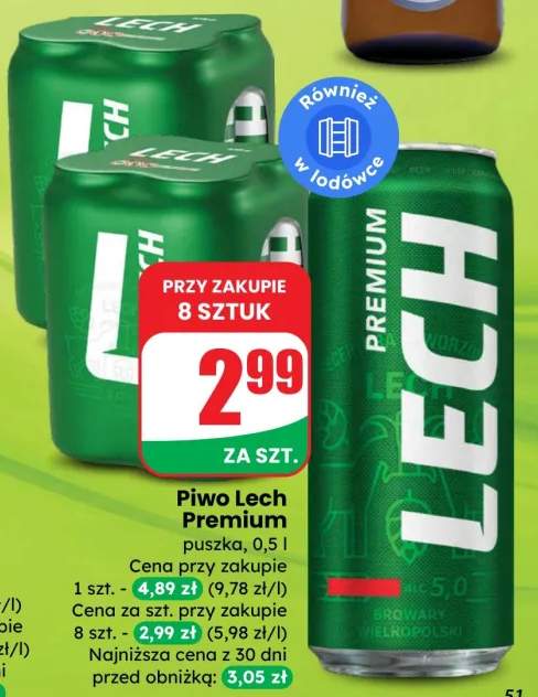 Piwo Lech Premium puszka