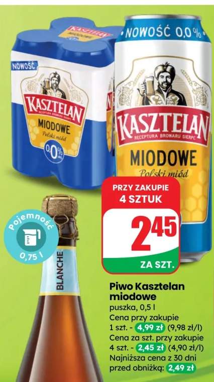 Piwo Kasztelan miodowe puszka
