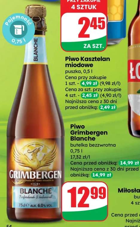 Piwo Grimbergen Blanche butelka bezwrotna
