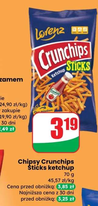 Chipsy Crunchips Sticks ketchup