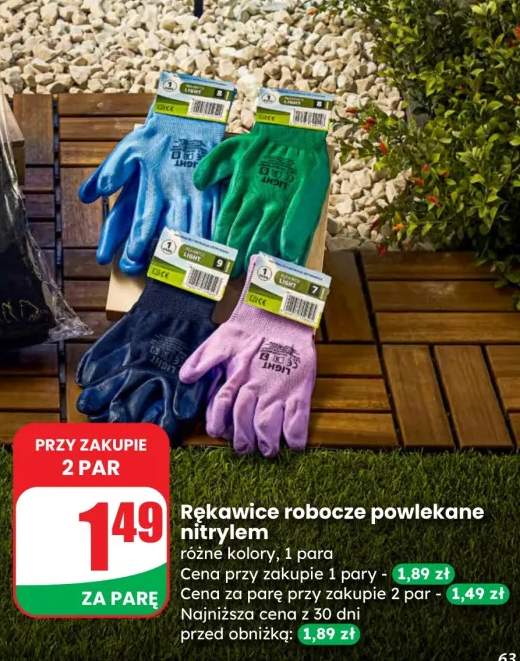 Rękawice robocze powlekane nitrylem różne kolory