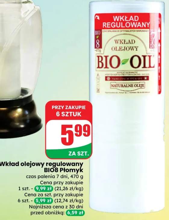 Wkład olejowy regulowany BIOB Płomyk