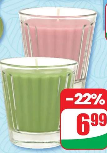 Świeca zapachowa w szkle kolorowym 2 rodzaje