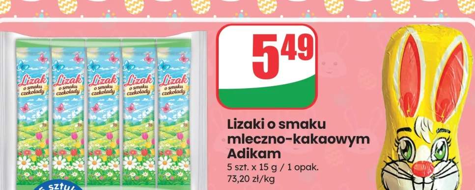 Lizaki o smaku mleczno-kakaowym