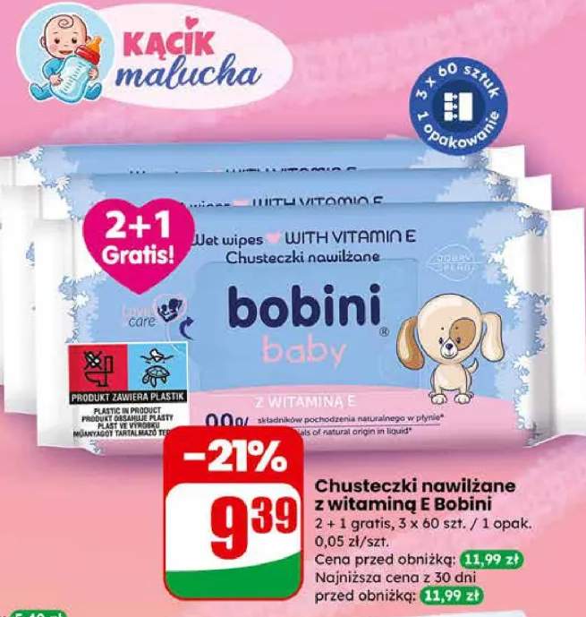 Chusteczki nawilżane z witaminą E