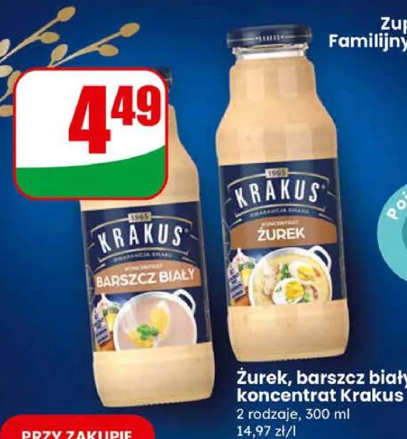 Żurek, barszcz biały koncentrat 2 rodzaje