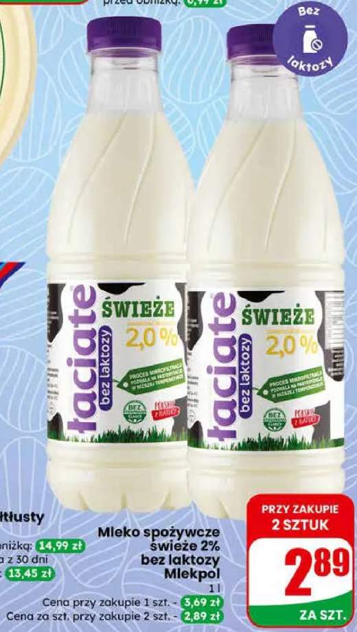 Mleko spożywcze świeże 2% bez laktozy