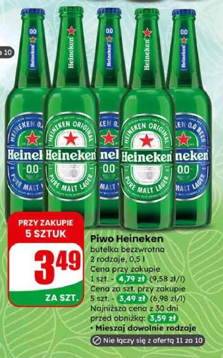 Piwo Heineken butelka bezzwrotna