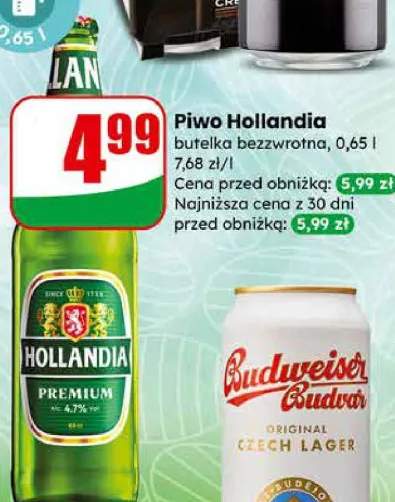 Piwo Hollandia butelka bezzwrotna