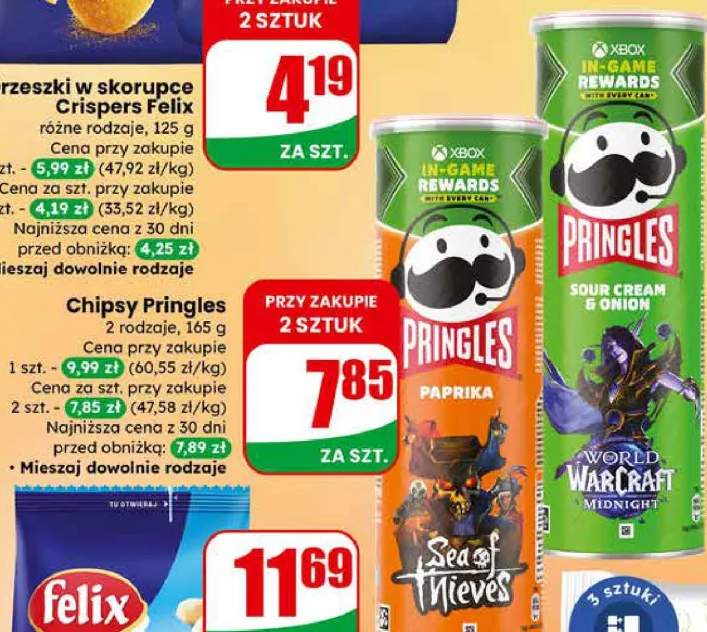 Chipsy Pringles 2 rodzaje