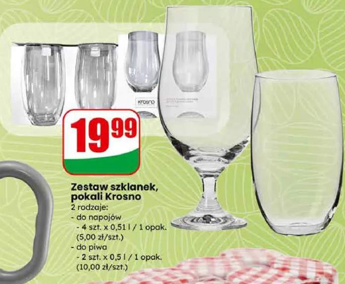 Zestaw szklanek, pokali Krosno