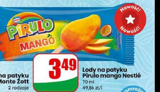 Lody na patyku mango