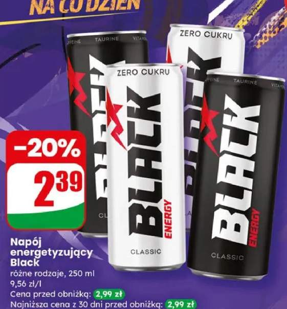 Napój energetyzujący różne rodzaje