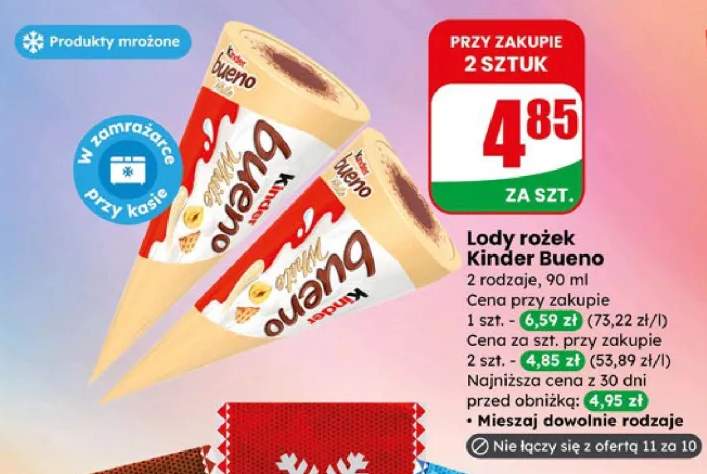 Lody rożek Kinder Bueno - 2 rodzaje
