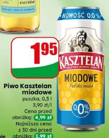 Piwo Kasztelan miodowe bezalkoholowe puszka