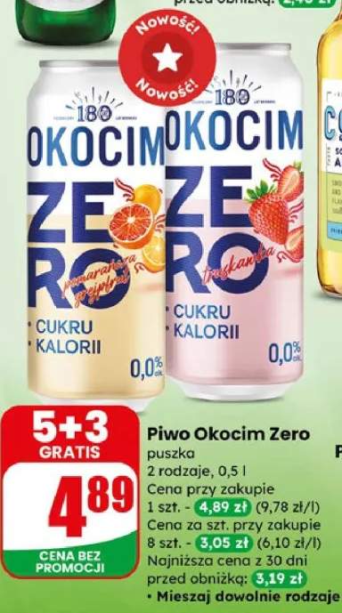 Piwo Okocim Zero bezalkoholowe puszka 2 rodzaje