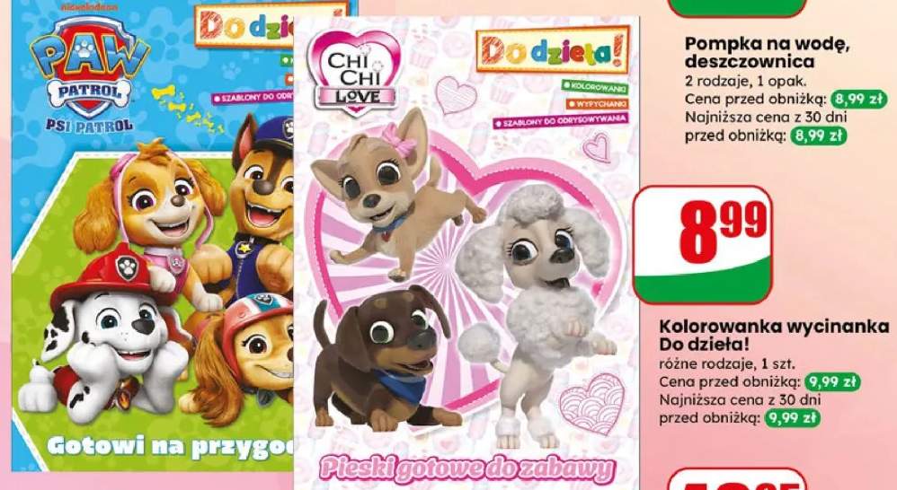 Kolorowanka wycinanka Do dzieia! różne rodzaje