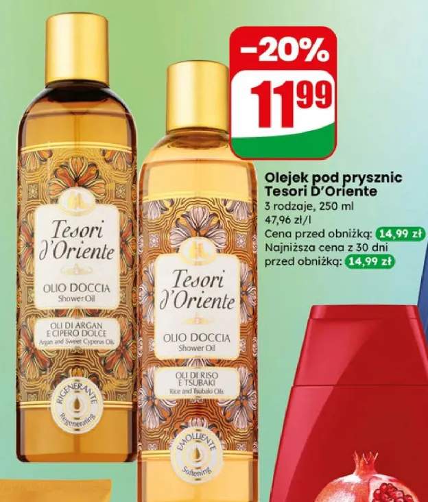 Olejek pod prysznic 3 rodzaje