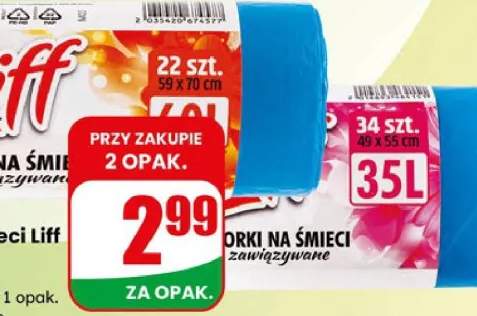 Worki na śmieci zawiązywane poj. 35l