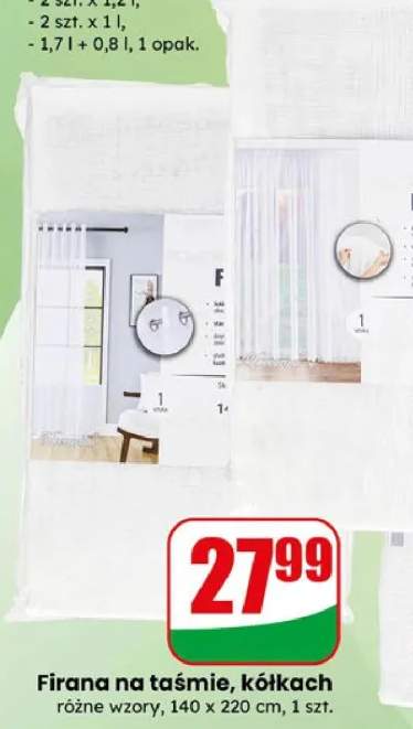 Firana na taśmie, kółkach