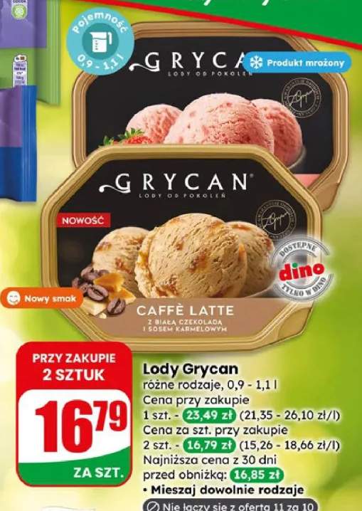 Lody Grycan różne rodzaje