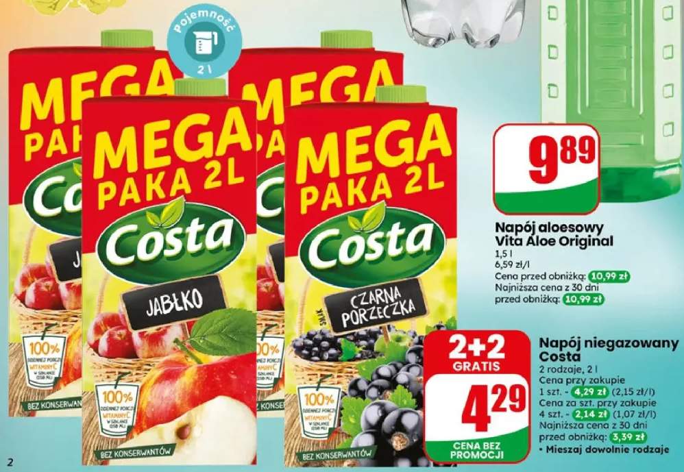 Napój niegazowany Costa różne rodzaje