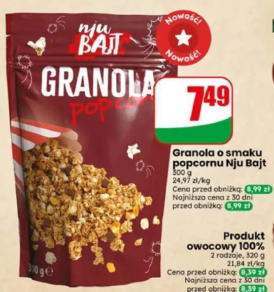Granola o smaku popcornu