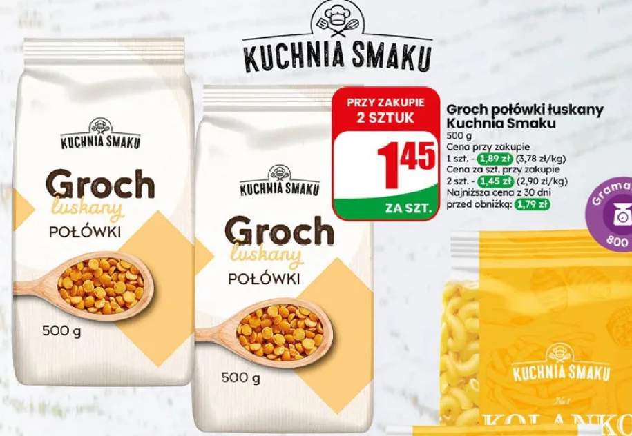 Groch połówki łuskany