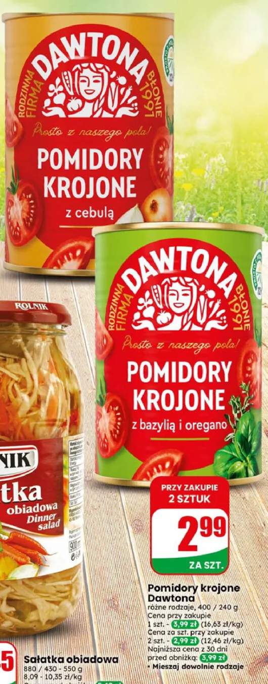 Pomidory krojone z bazylią i oregano