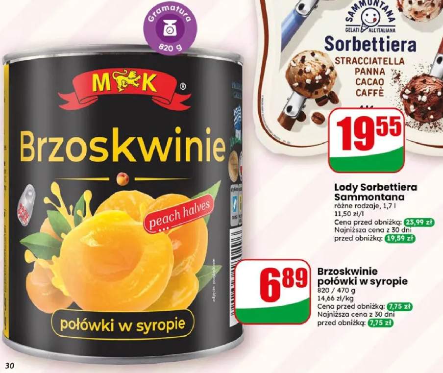 Brzoskwinie połówki w syropie