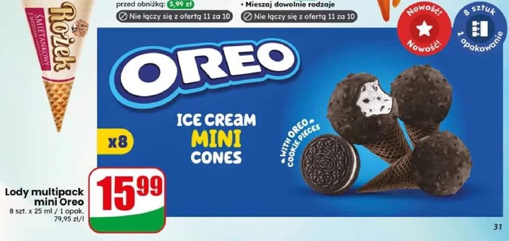 Lody multipack mini Oreo Ice Cream Mini Cones