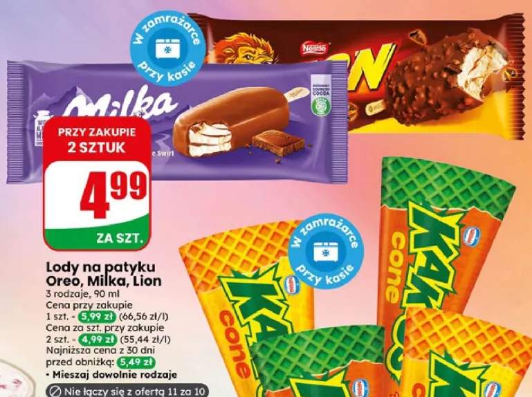 Lody na patyku Milka