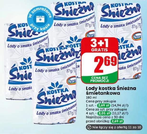 Lody kostka Śnieżna śmietankowa