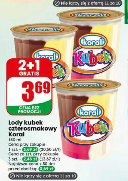 Lody kubek czterosmakowy