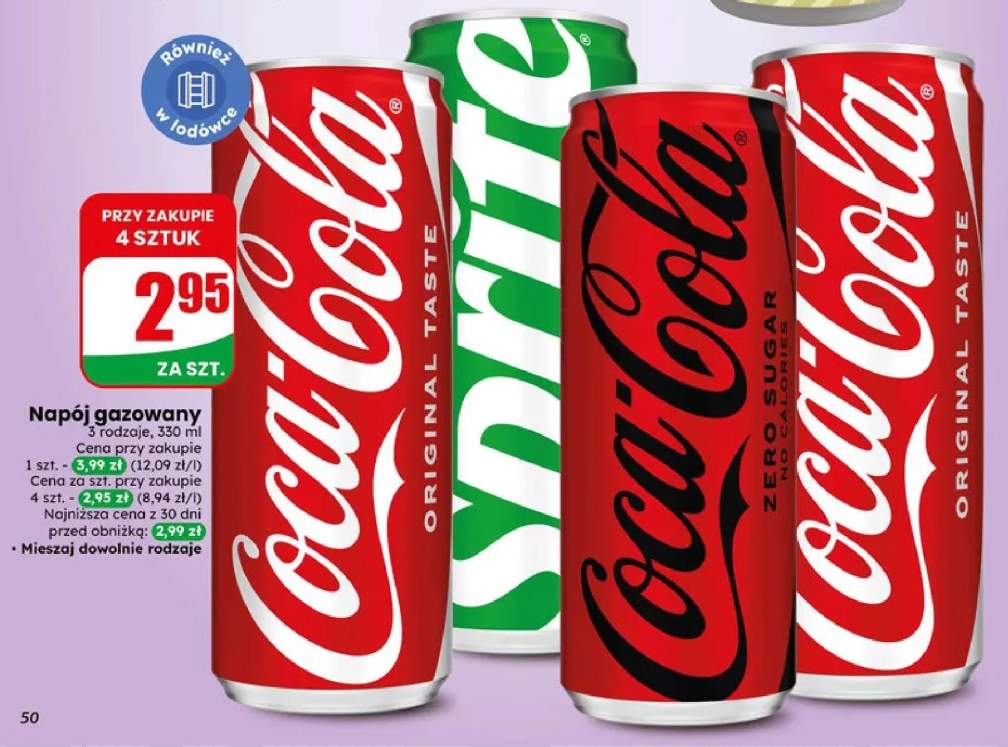 Napój gazowany różne rodzaje