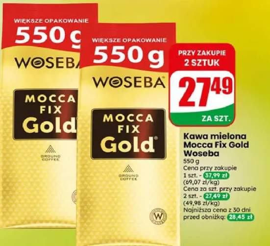 Kawa mielona Mocca Fix Gold
