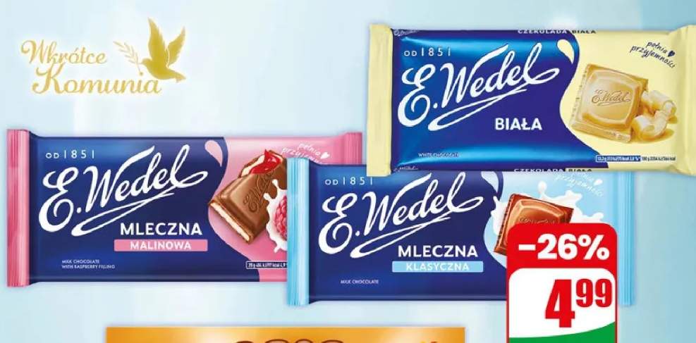 Czekolada mleczna różne rodzaje