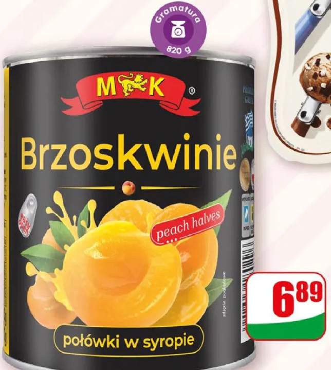 Brzoskwinie połówki w syropie