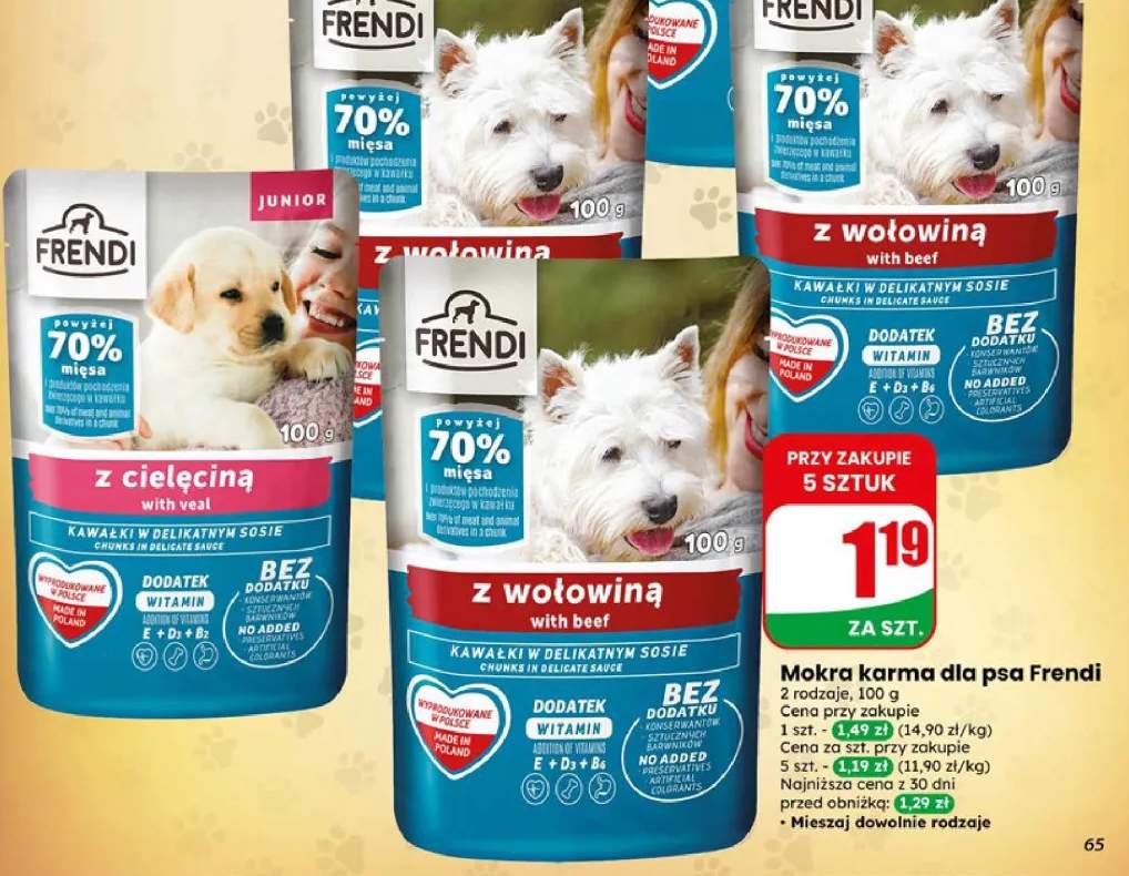 Karma mokra dla psa z wołowiną