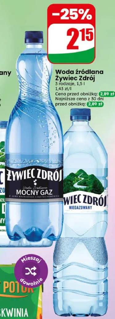 Woda źródlana żywiec zdrój 3 rodzaje