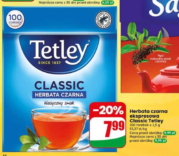 Herbata czarna ekspresowa Classic Tetley